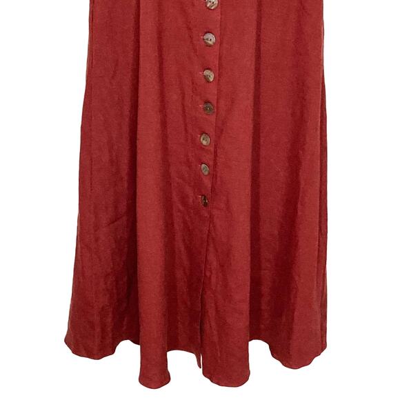 Elegant Ruffled Midi Dress in Rich Brown - Picture 8 of 15